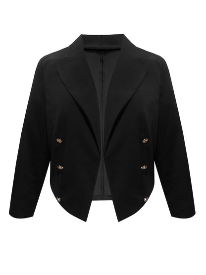 She Wears Glory “Strength in Her Silence” Plus Size Buttoned Blazer - She Wears Glory Beverly Hills