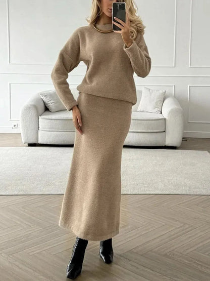 She Wears Glory™ Wrapped in Stillness Sweater Skirt Set - She Wears Glory Beverly Hills