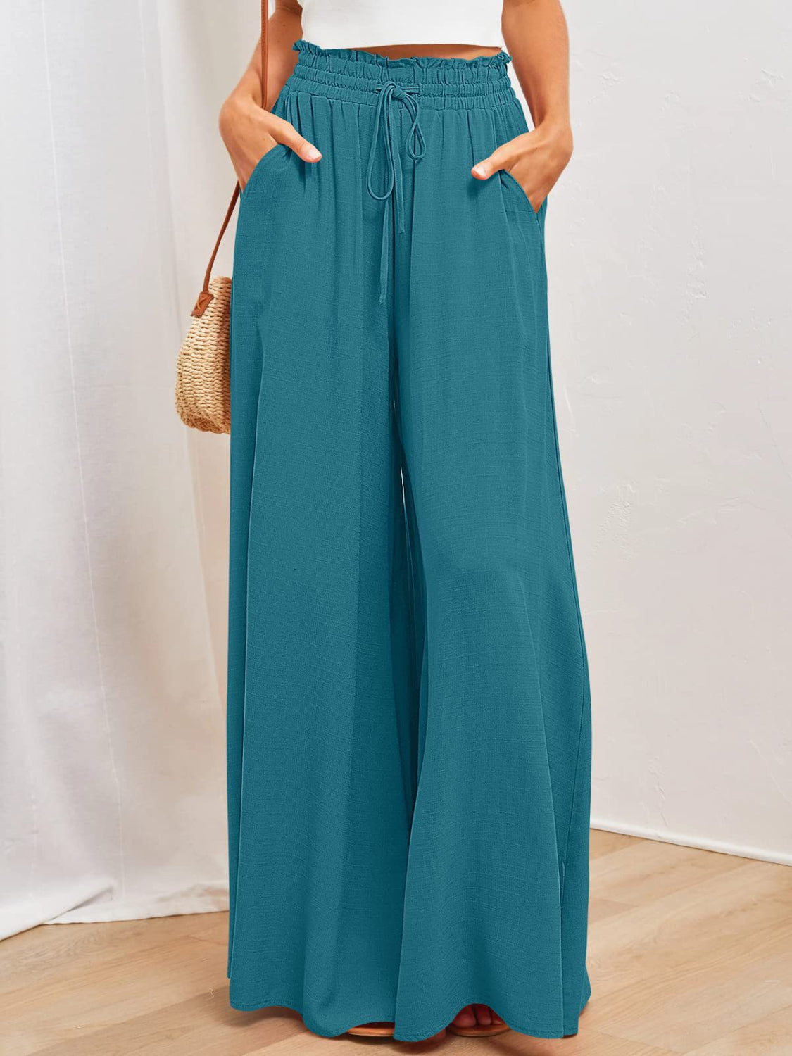 She Wears Glory™ “Grace in Motion” Wide Leg Pants with Pockets - She Wears Glory Beverly Hills