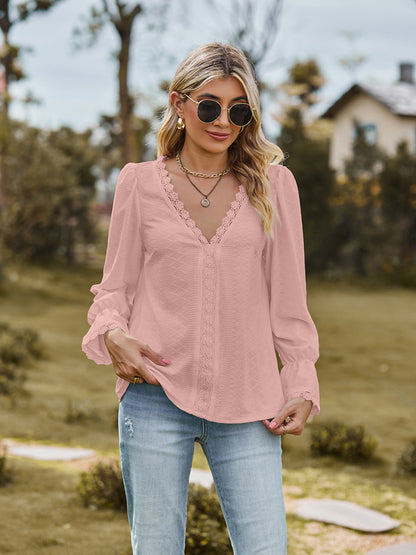 She Wears Glory™ — Adorned in Honor Lace Flounce Blouse - She Wears Glory Beverly Hills