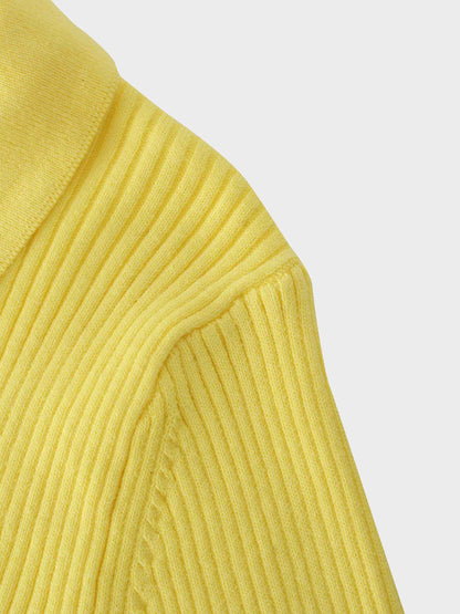 Center Design Sweater-Yellow-4