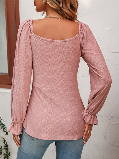 She Wears Glory™ — Mandy Tie-Front Blouse - She Wears Glory Beverly Hills