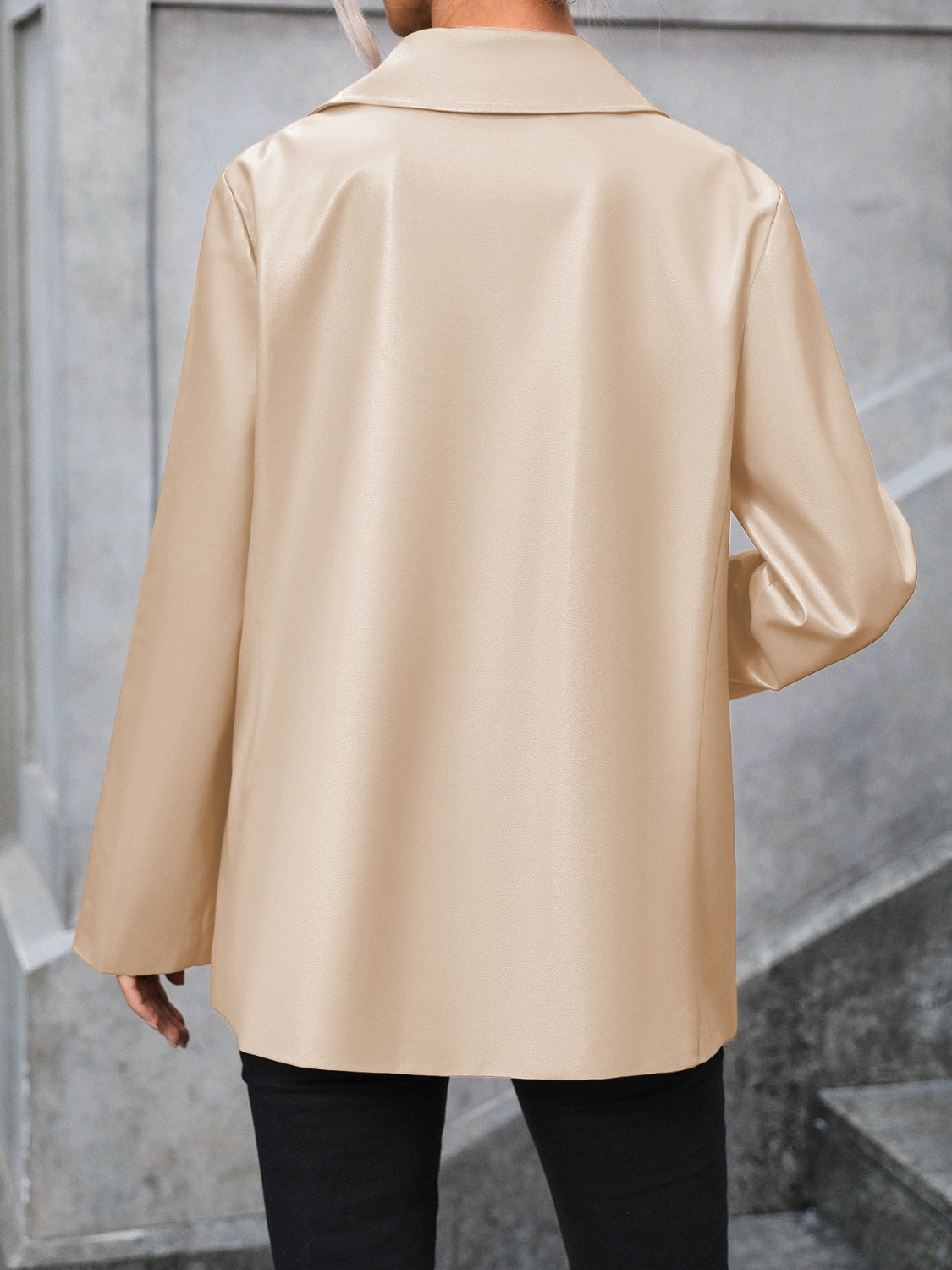 She Wears Glory “Covered in Calling” Collared Pocketed Button-Up Blazer - She Wears Glory Beverly Hills