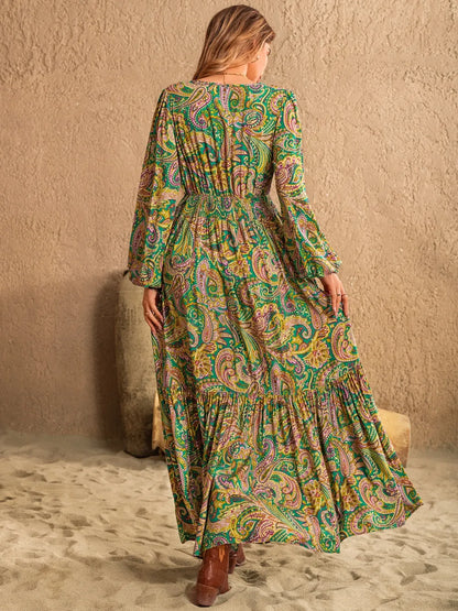 She Wears Glory “Esther Arising” Tie-Neck Long Sleeve Dress - She Wears Glory Beverly Hills