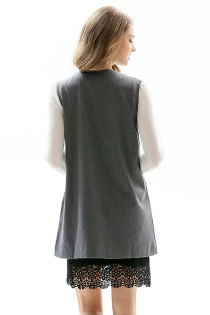 She Wears Glory™ One-Button Sleeveless Longline Blazer - She Wears Glory Beverly Hills
