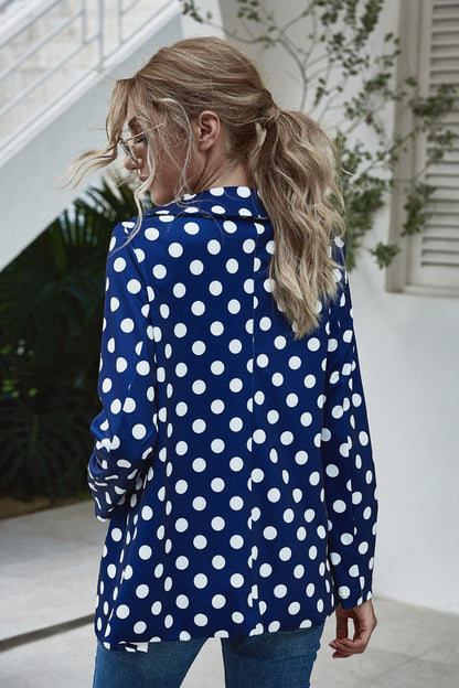 She Wears Glory “Joyfully Appointed” Polka Dot Open Front Blazer - She Wears Glory Beverly Hills