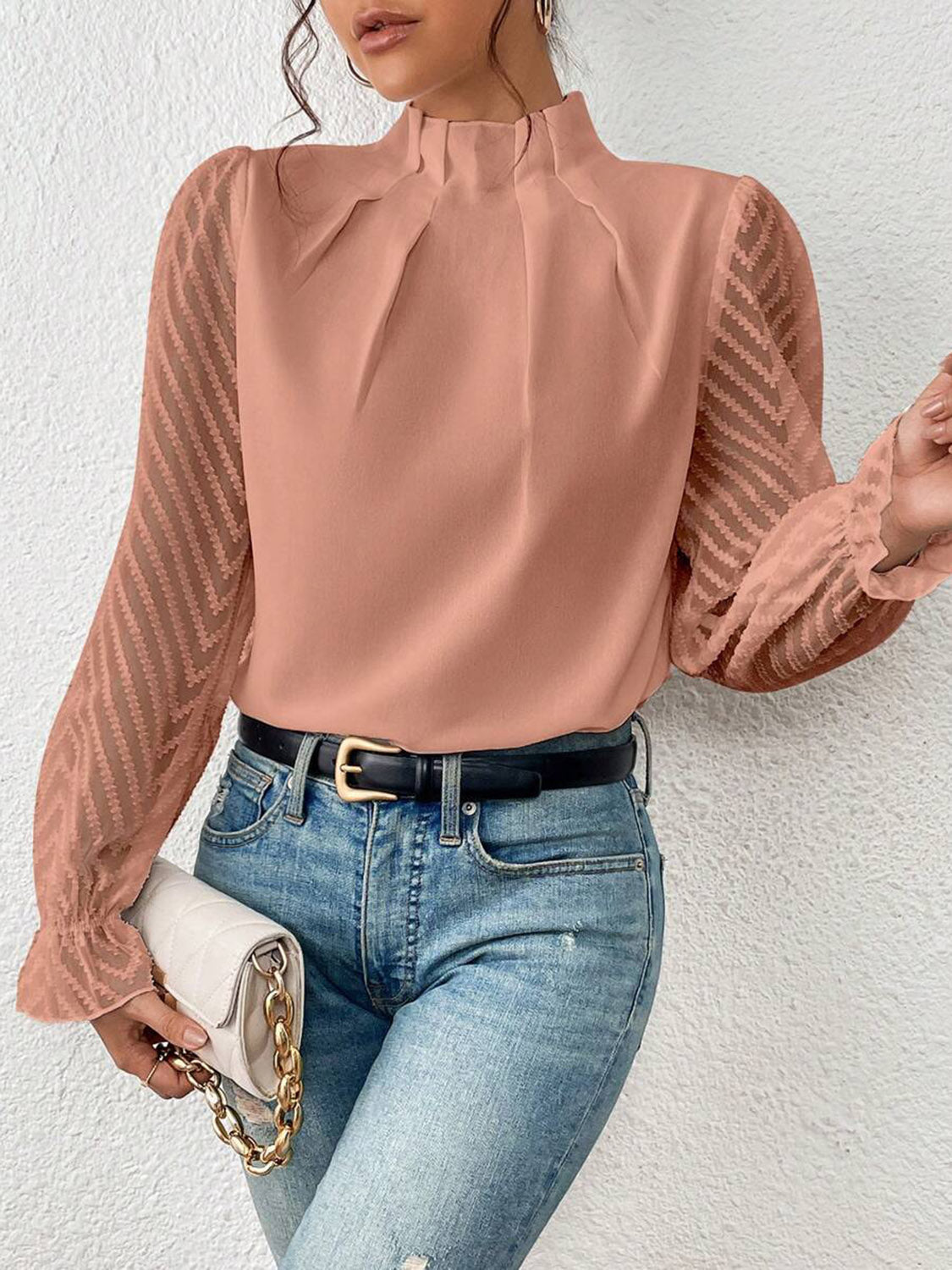 She Wears Glory™ — Crowned in Grace Flounce Sleeve Blouse - She Wears Glory Beverly Hills