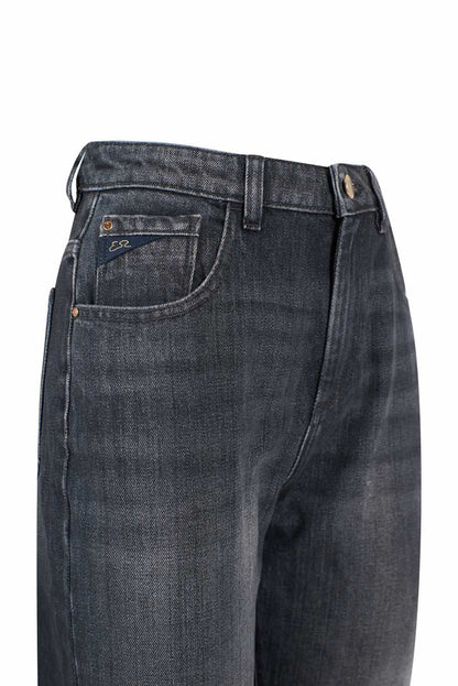 Yes Zee Black Cotton Women High-Waisted Jean