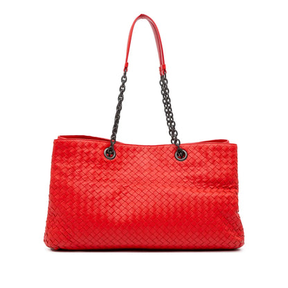 Bottega Veneta Medium Nappa Intrecciato Double Chain Tote