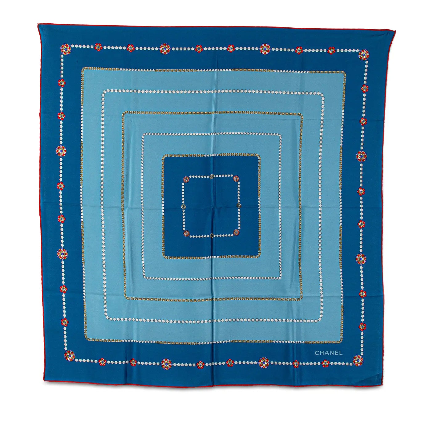 Chanel Jewelry Print Silk Scarf