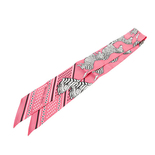 Hermès Les Zebres Silk Twilly Scarf VG0L1UVFL4GNQM09