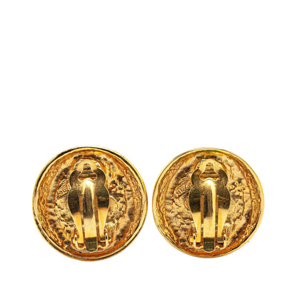 Chanel Gold Plated Faux Pearl Clip on Earrings