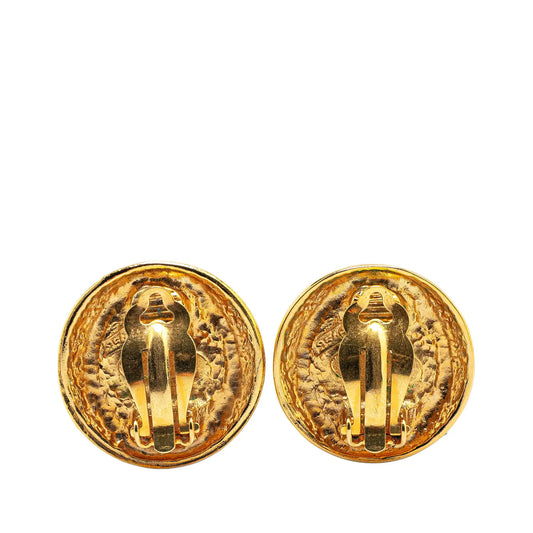 Chanel Gold Plated Faux Pearl Clip on Earrings