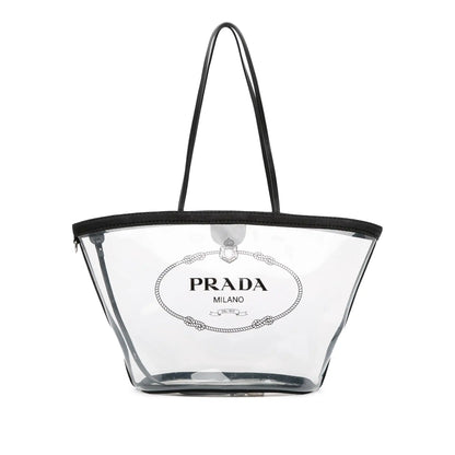 Prada PVC Canapa Logo Shopper Tote