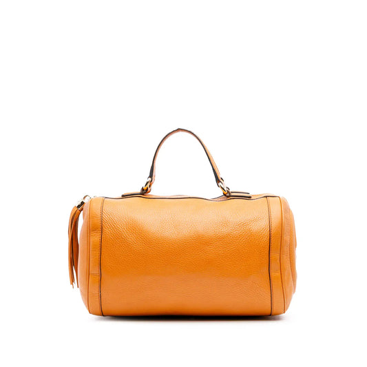 Medium Pebbled Calfskin Soho Boston Bag