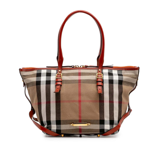 Burberry Small House Check Canvas Bridle Salisbury Tote