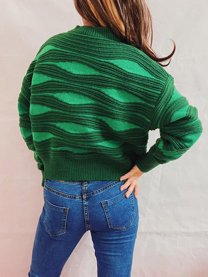 She Wears Glory™ Color Block Button Front Cardigan - She Wears Glory Beverly Hills
