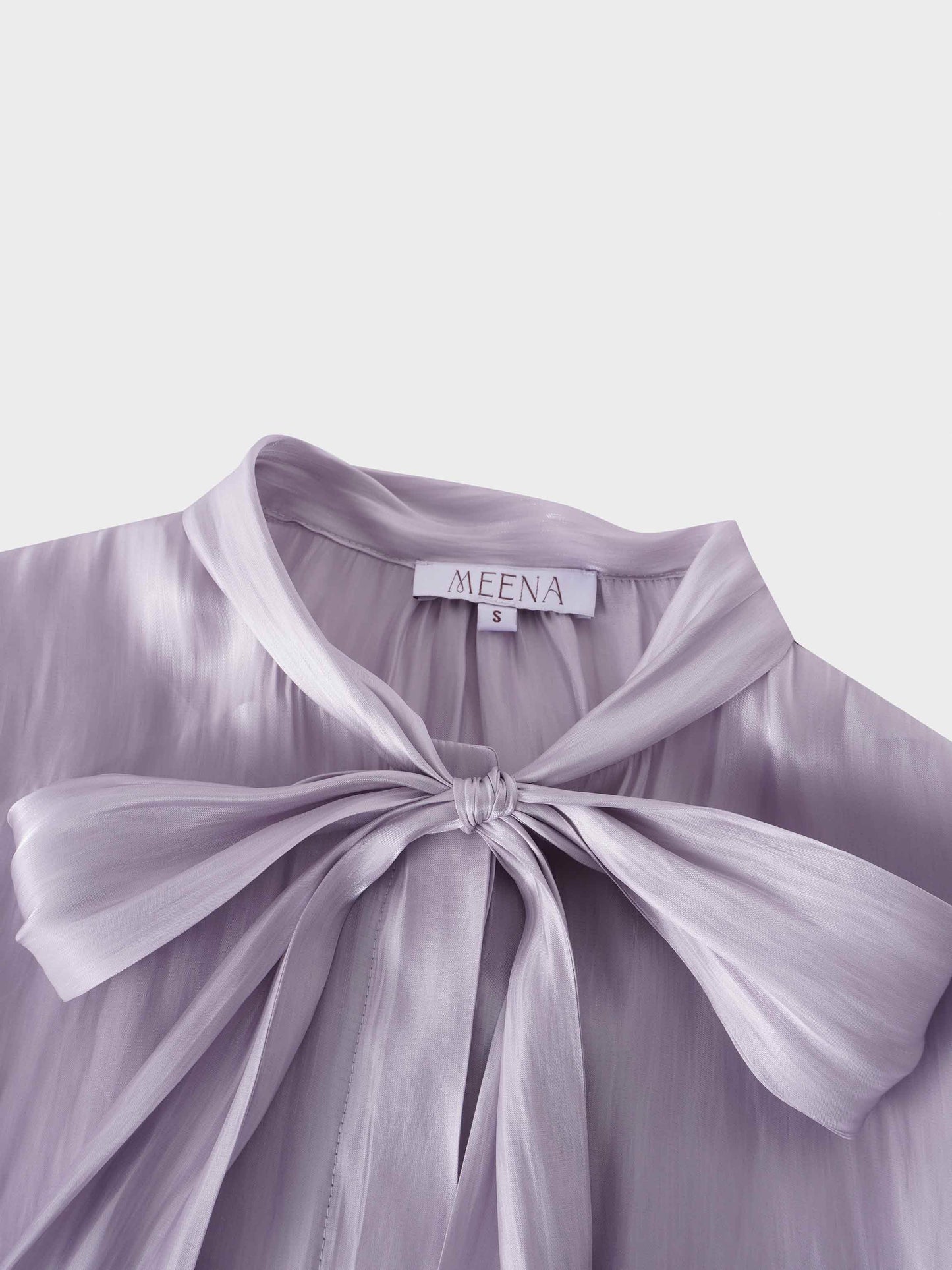 Shimmer Tie Blouse-Grey-2