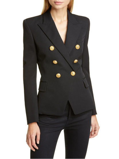 She Wears Glory “Established in Grace” Lapel Collar Buttoned Blazer - She Wears Glory Beverly Hills