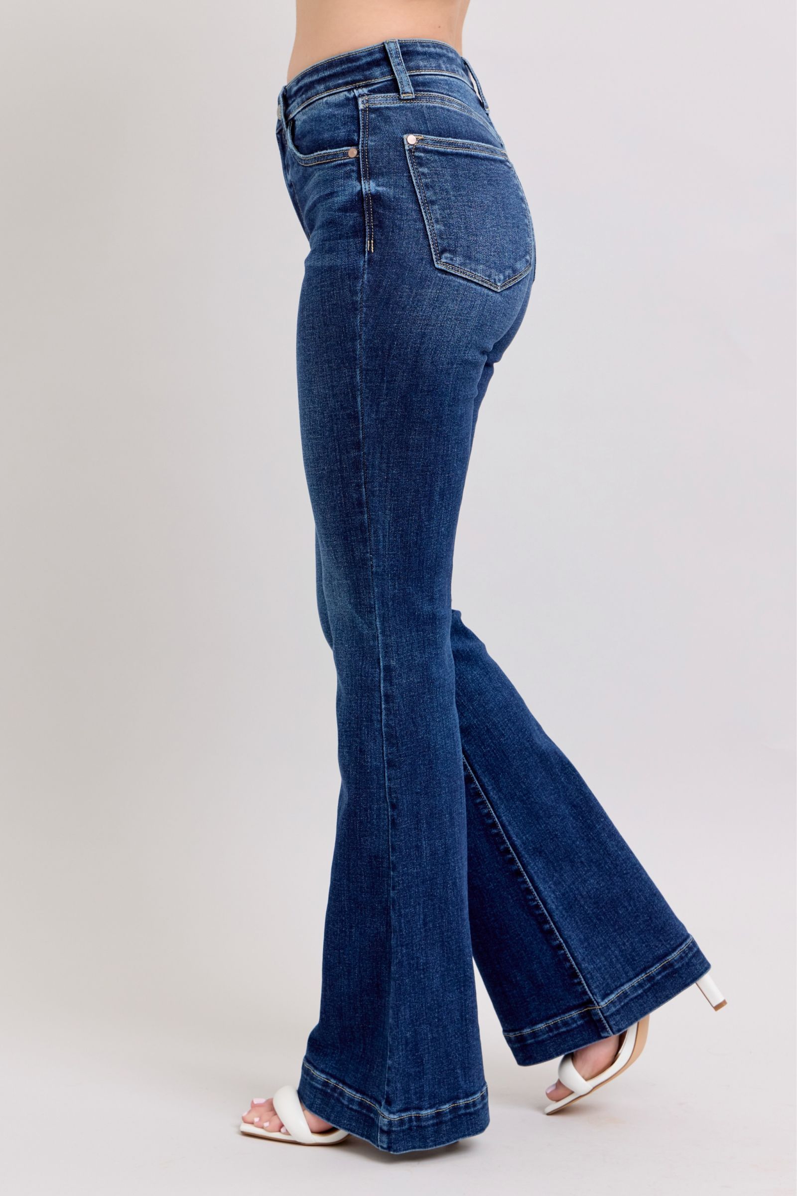 She Wears Glory™ “Covenant Confidence” High-Rise Flare Jeans with Pockets - She Wears Glory Beverly Hills