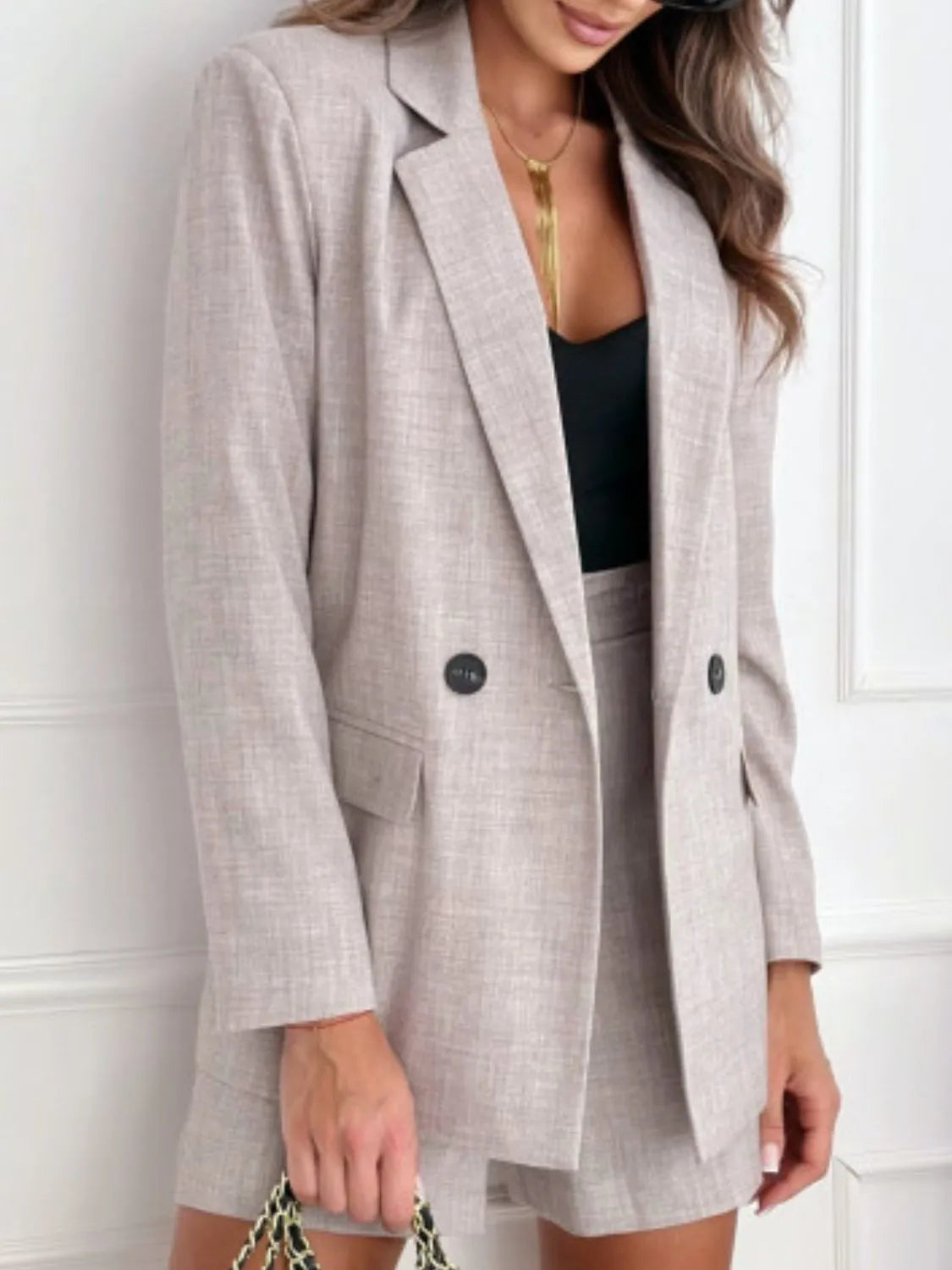 She Wears Glory “Anointed Arrival” One-Button Blazer & Shorts Set - She Wears Glory Beverly Hills