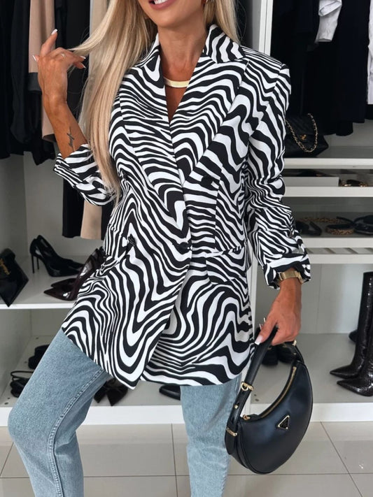 She Wears Glory “Roar of Righteousness” Animal Print Long Sleeve Blazer - She Wears Glory Beverly Hills