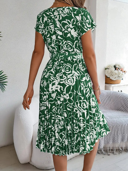 She Wears Glory “Leah’s Promise” Pleated Tie-Waist Dress - She Wears Glory Beverly Hills