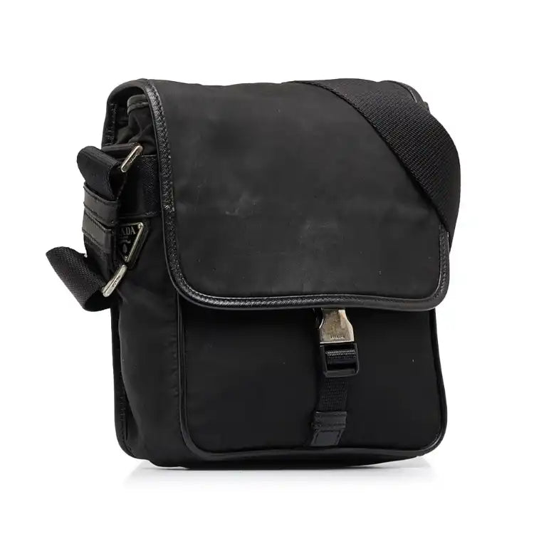 Prada Tessuto Buckle Messenger Bag