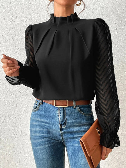 She Wears Glory™ — Crowned in Grace Flounce Sleeve Blouse - She Wears Glory Beverly Hills