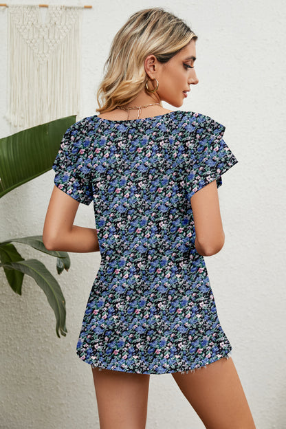 She Wears Glory™ — Abide in Grace V-Neck Short Sleeve Blouse - She Wears Glory Beverly Hills