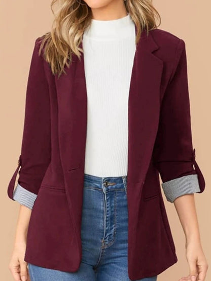She Wears Glory “Walking in Wisdom” Roll-Tab Sleeve Blazer - She Wears Glory Beverly Hills