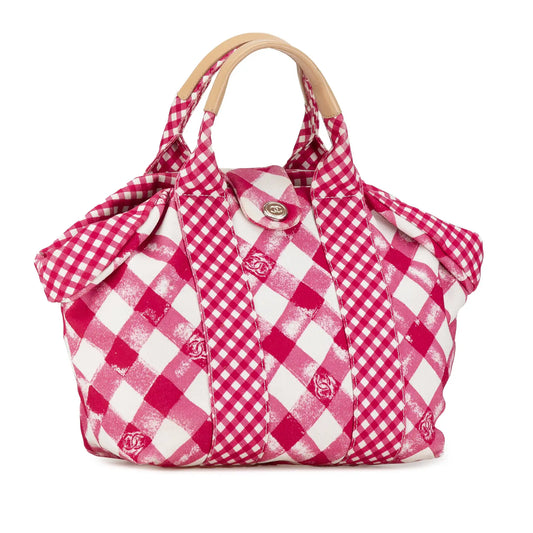 Chanel Small Canvas Printed CC Gingham Handbag