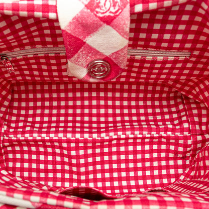 Chanel Small Canvas Printed CC Gingham Handbag