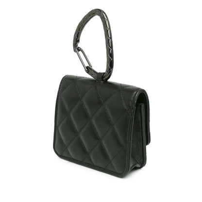 Chanel Quilted Lambskin So Black CC Hook Card Holder