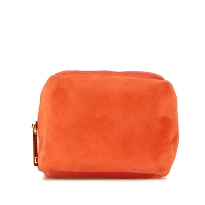 Saint Laurent Suede and Calfskin Jamie Cube Charm Coin Pouch