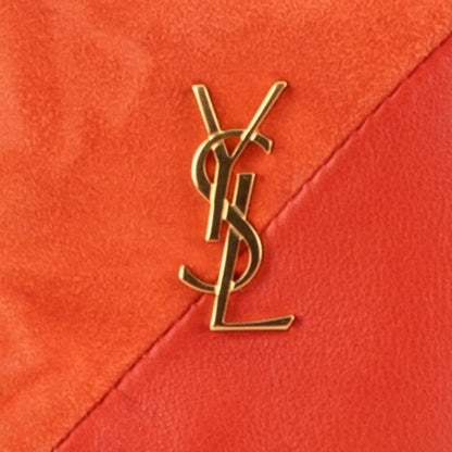 Saint Laurent Suede and Calfskin Jamie Cube Charm Coin Pouch