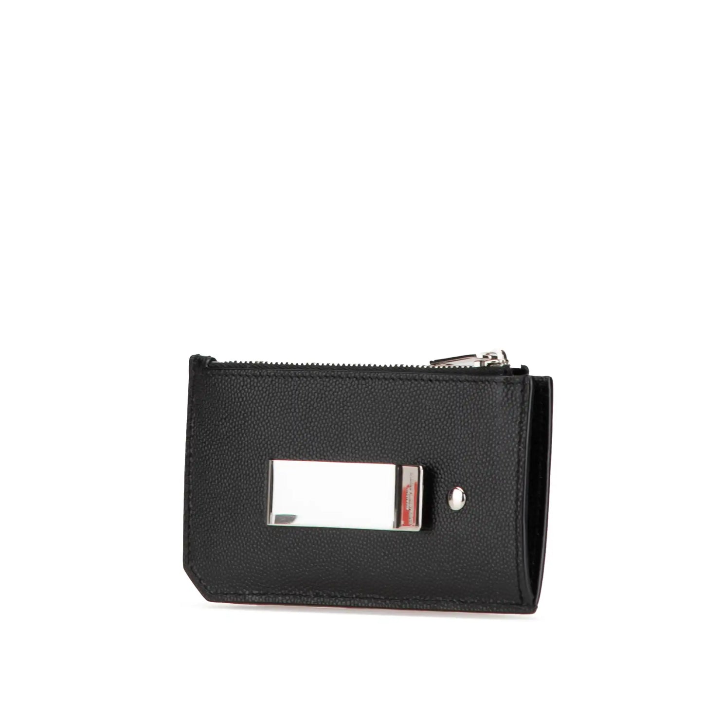 Saint Laurent Grain de Poudre Fragments Zipped Card Case
