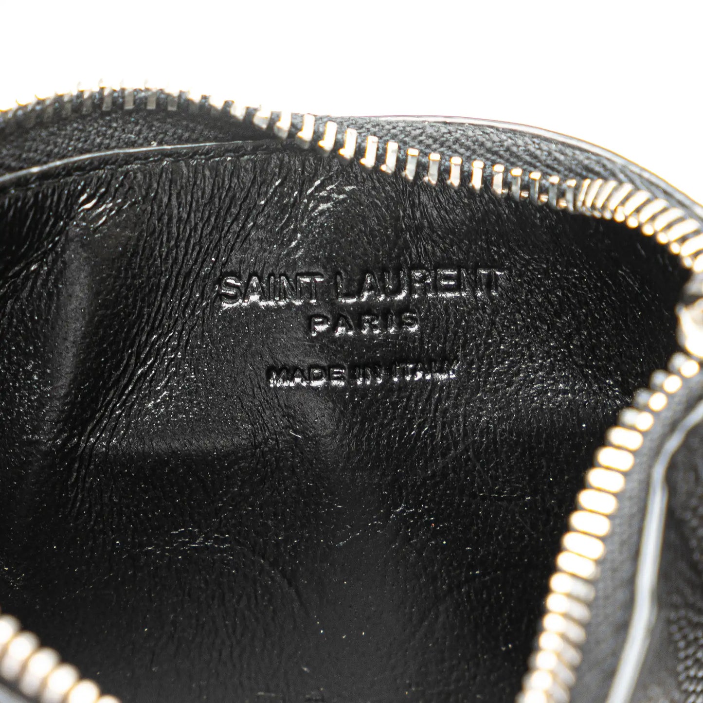 Saint Laurent Grain de Poudre Fragments Zipped Card Case