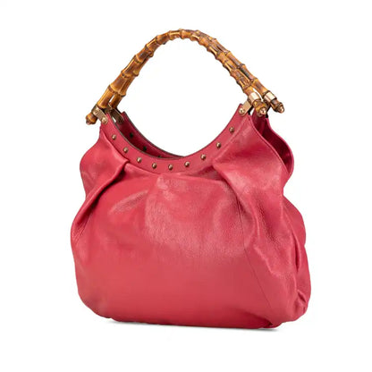 Gucci Leather Bamboo Studded Hobo