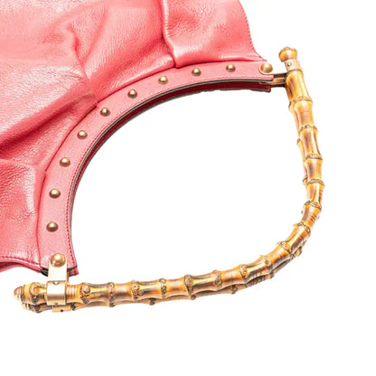 Gucci Leather Bamboo Studded Hobo