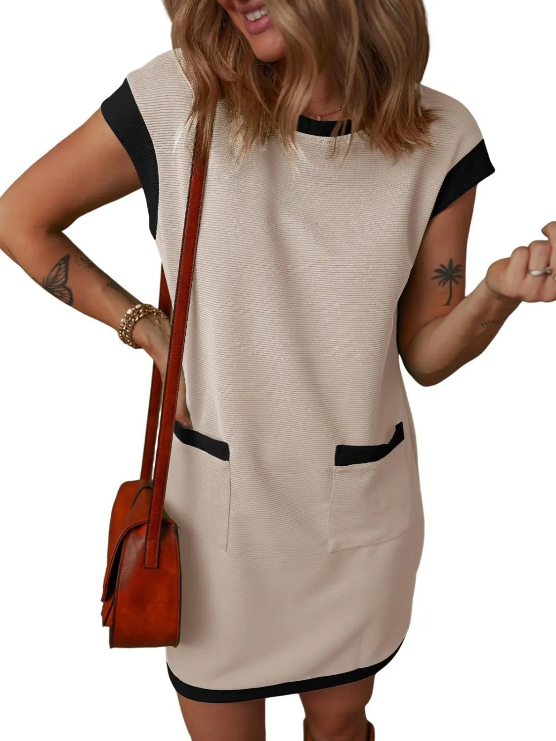 She Wears Glory™ Cap Sleeve Pocket Dress – Simple in Form, Royal in Purpose - She Wears Glory Beverly Hills
