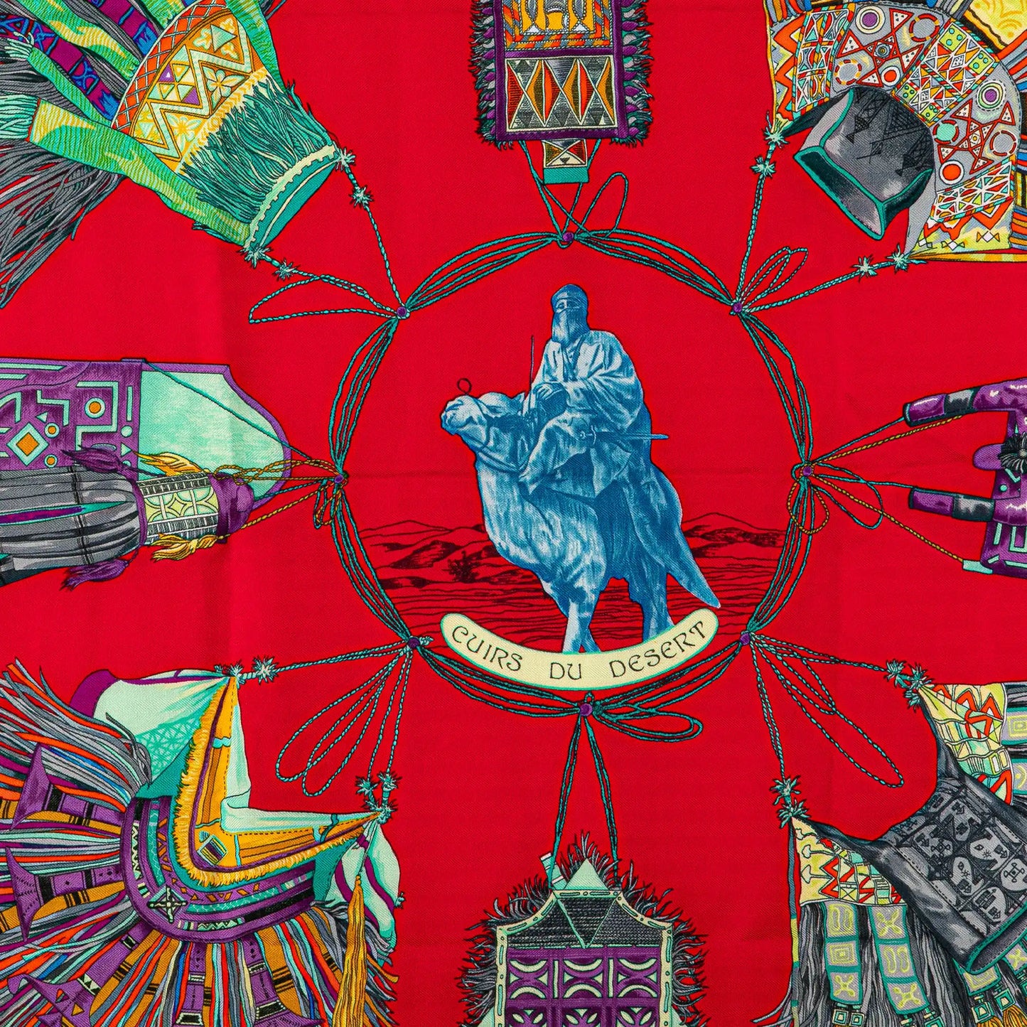 Hermès Cuirs Du Desert Silk Scarf