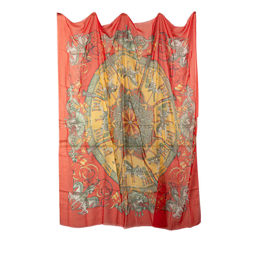 Hermès Luna Park Chiffon Silk Scarf