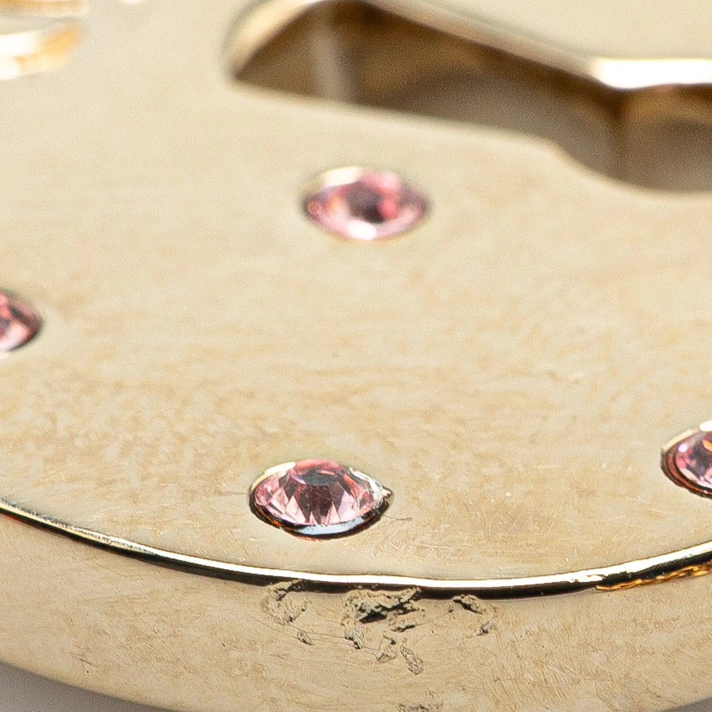 Chanel Gold  Plated Rhinestone CC Heart Charm