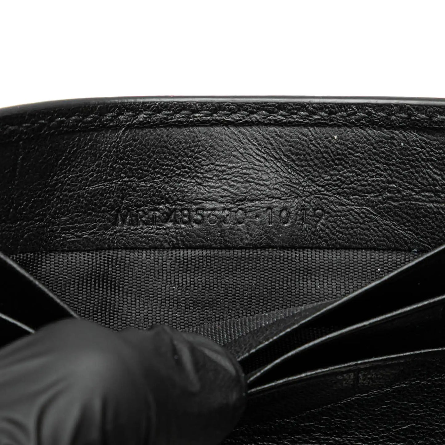 Saint Laurent Croc Embossed Leather Bifold Money Clip