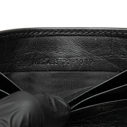 Saint Laurent Croc Embossed Leather Bifold Money Clip