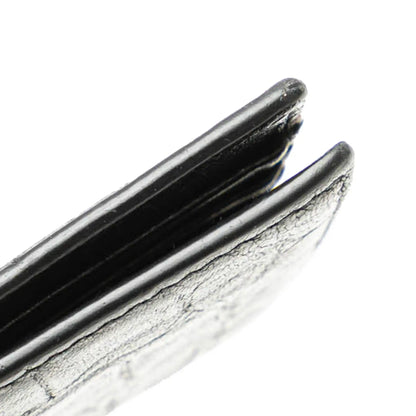 Saint Laurent Croc Embossed Leather Bifold Money Clip