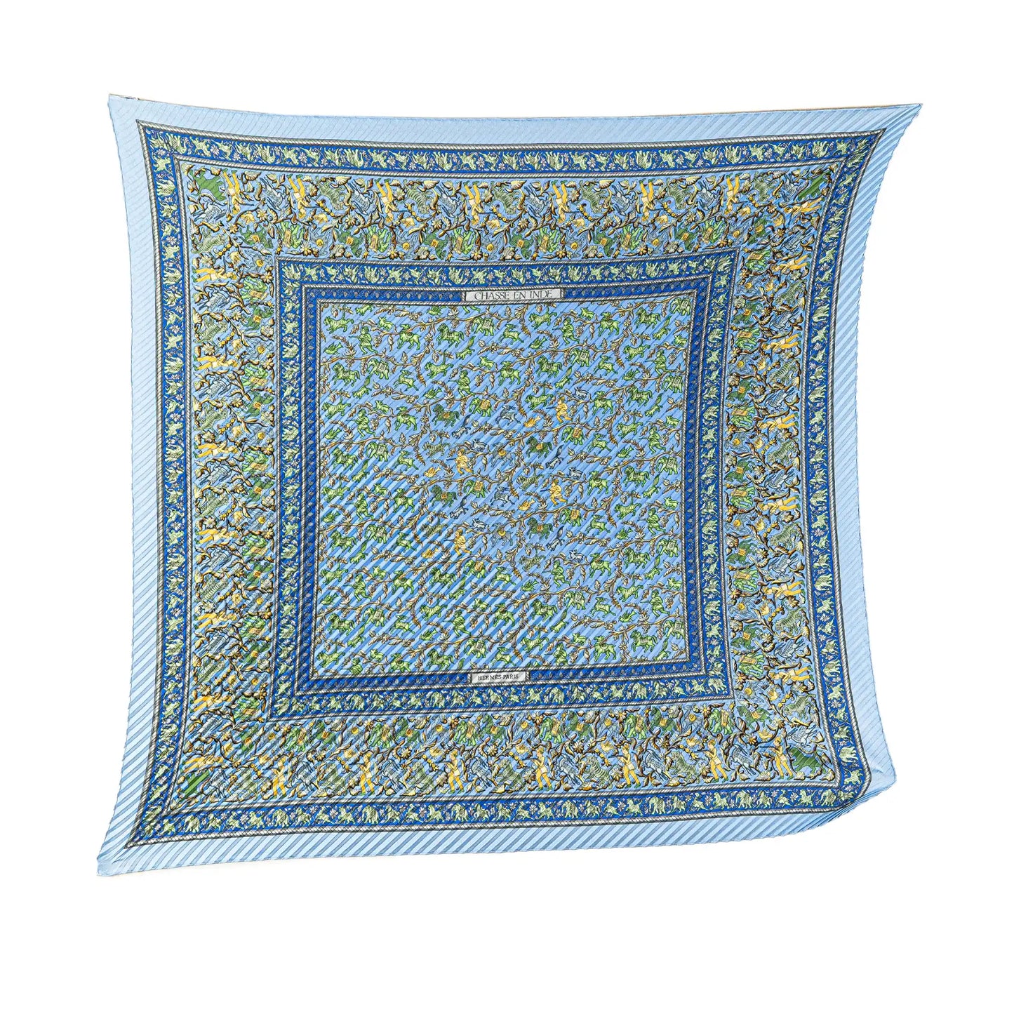Hermès Chasse En Inde Silk Plisse Scarf