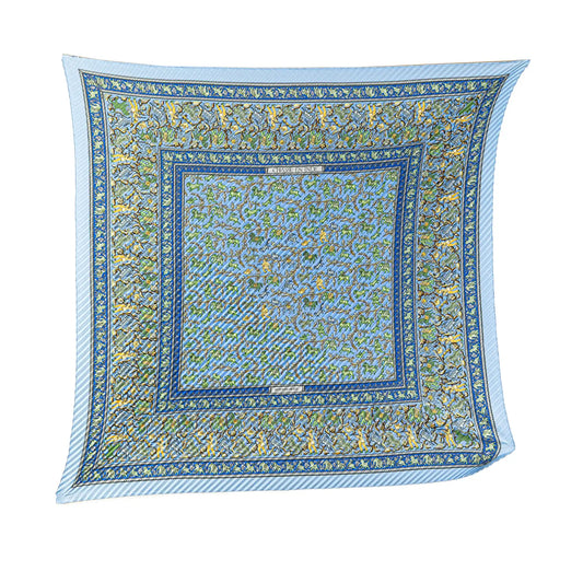Hermès Chasse En Inde Silk Plisse Scarf