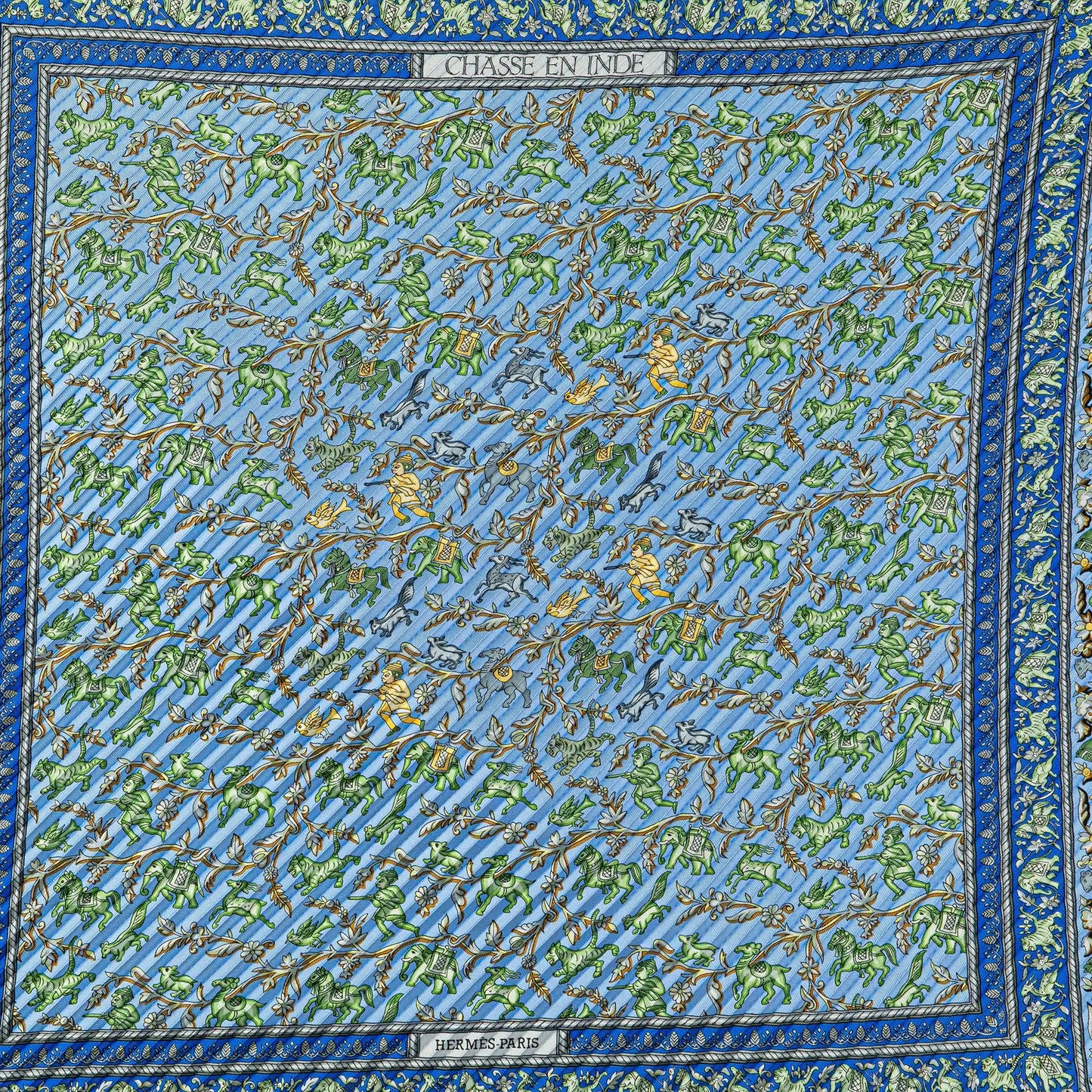 Hermès Chasse En Inde Silk Plisse Scarf